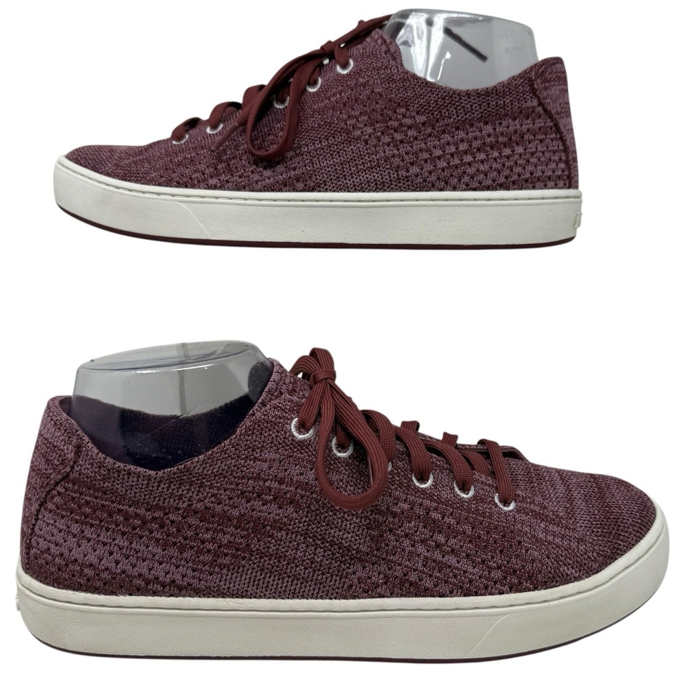 L.L. Bean Women's Knit Eco Bay‎ Lace Up Sneakers Burgundy Size US 10M